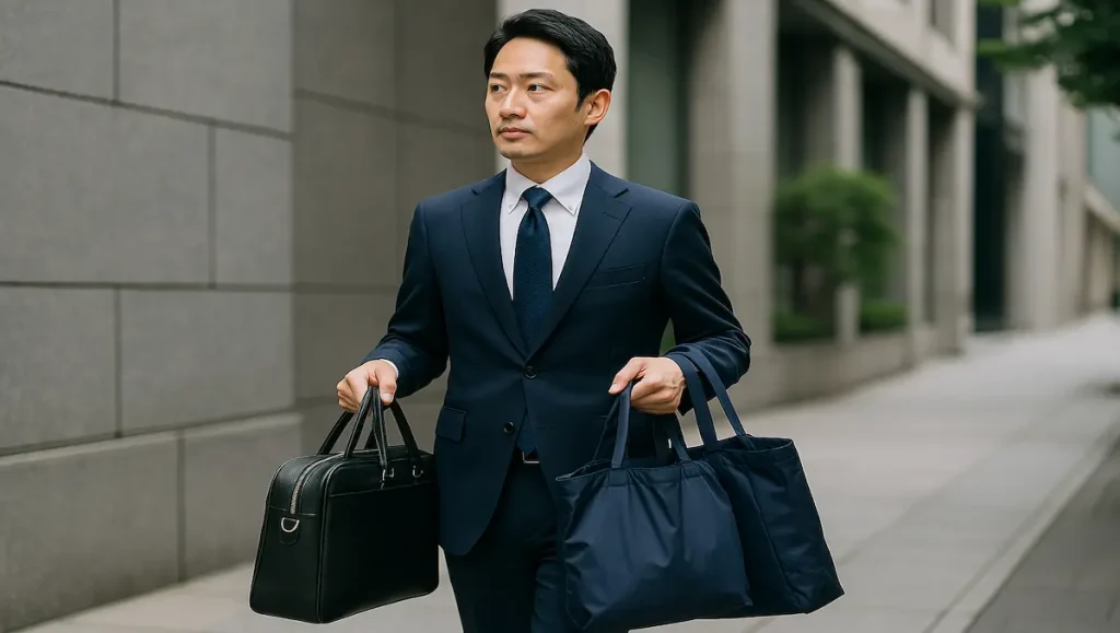 ビジネスバッグ2つ持ちのメンズは変じゃない？